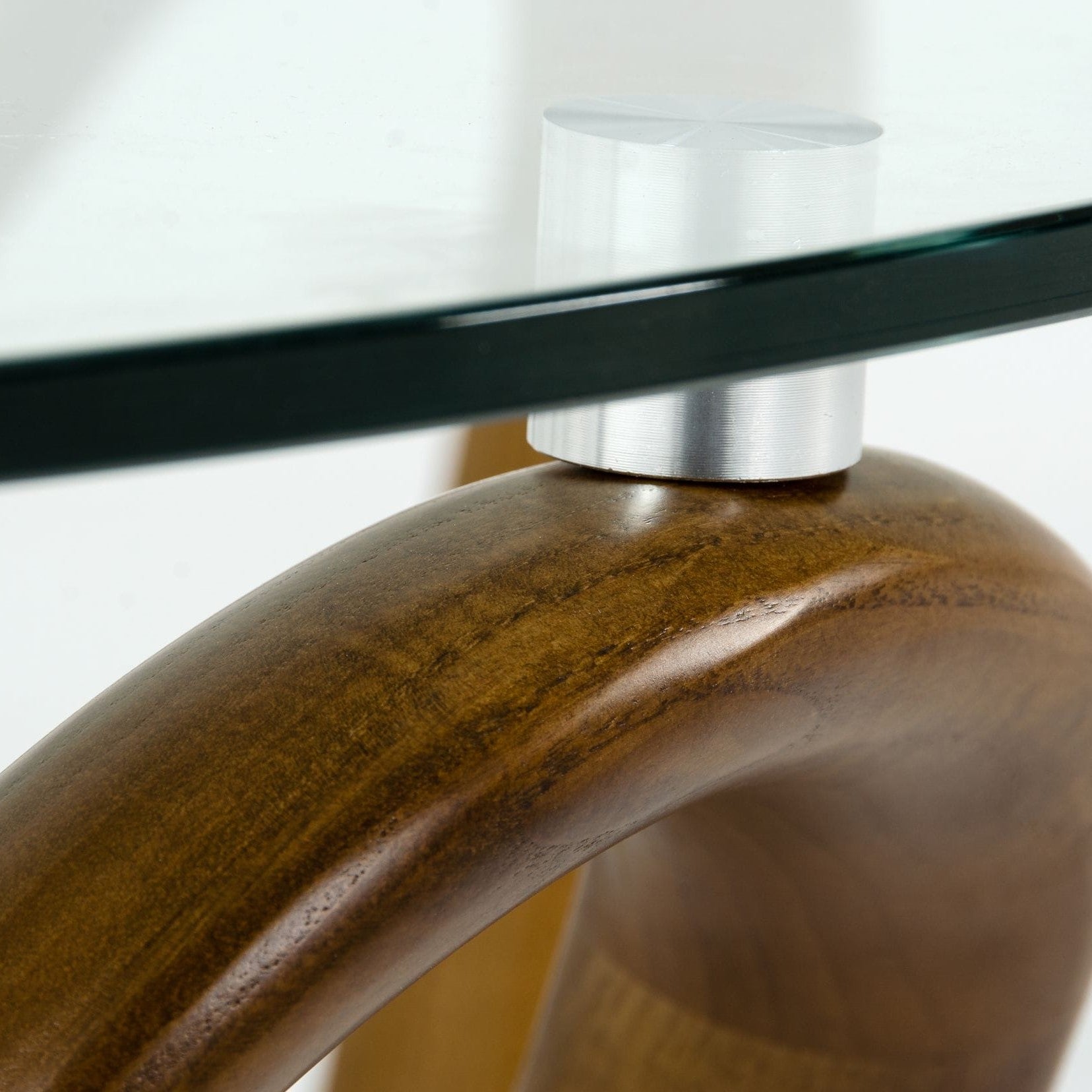 Lassen - Modern Glass & Walnut Coffee Table - image 5