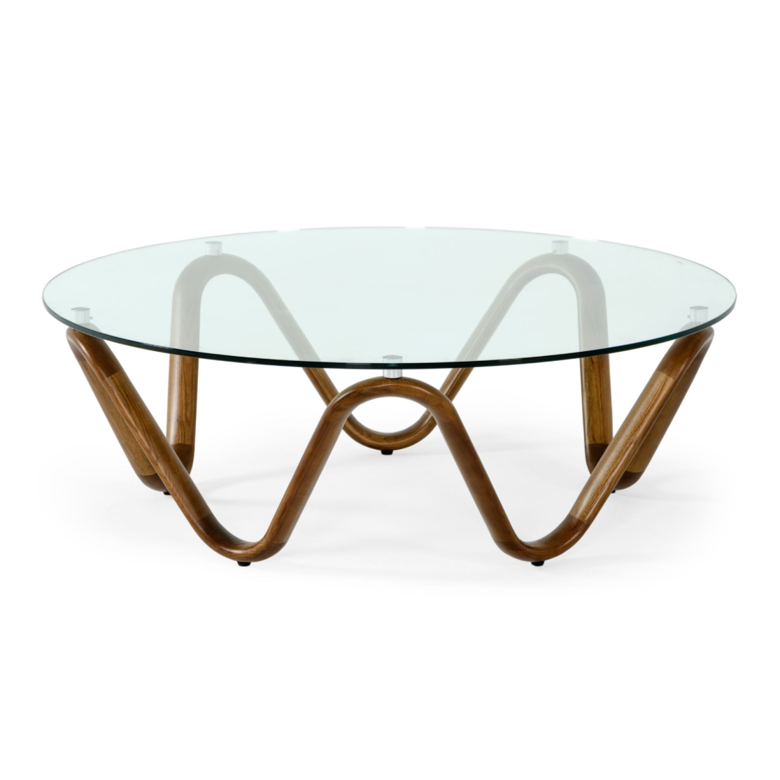 Lassen - Modern Glass & Walnut Coffee Table - image 3