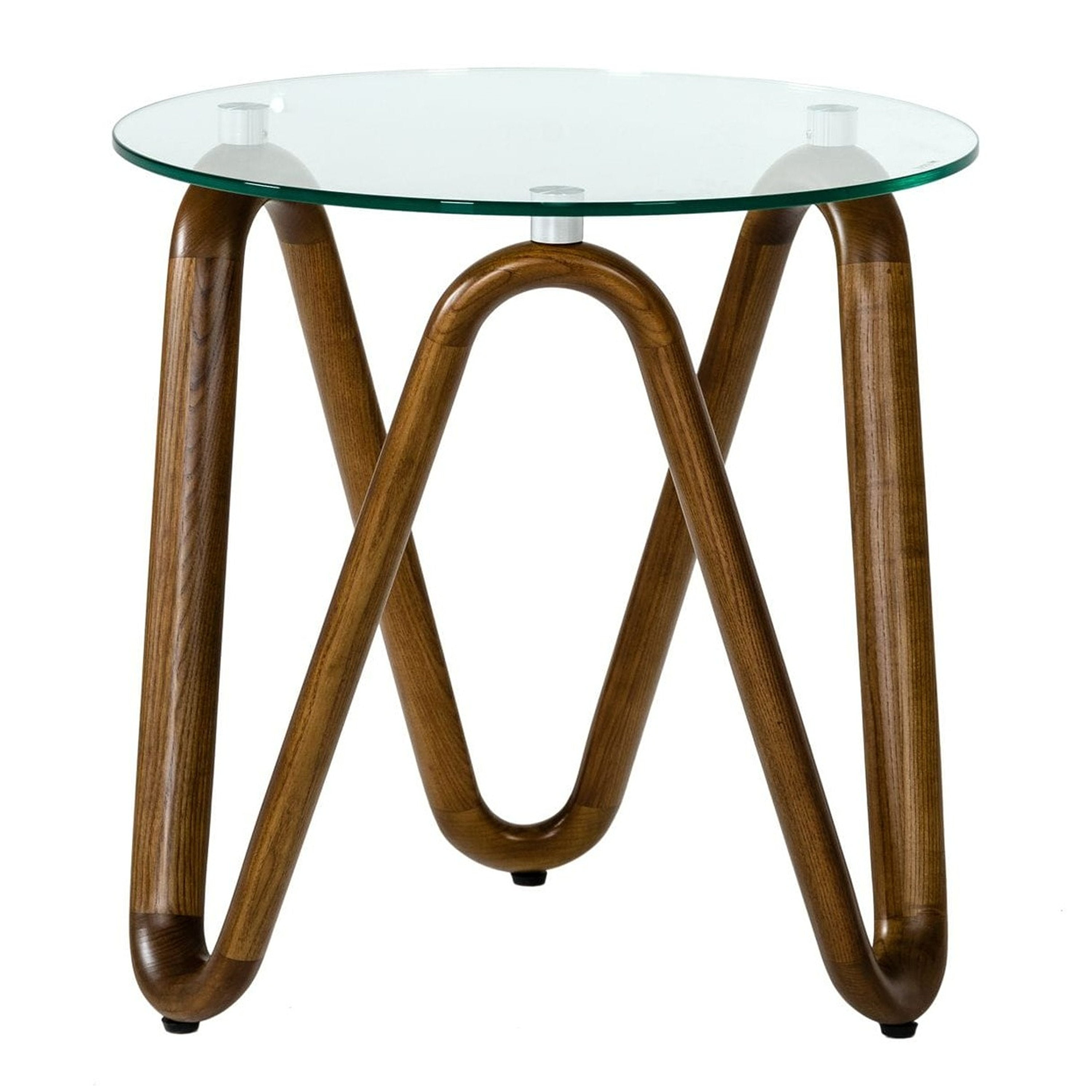 Lassen - Modern Glass & Walnut End Table - image 3