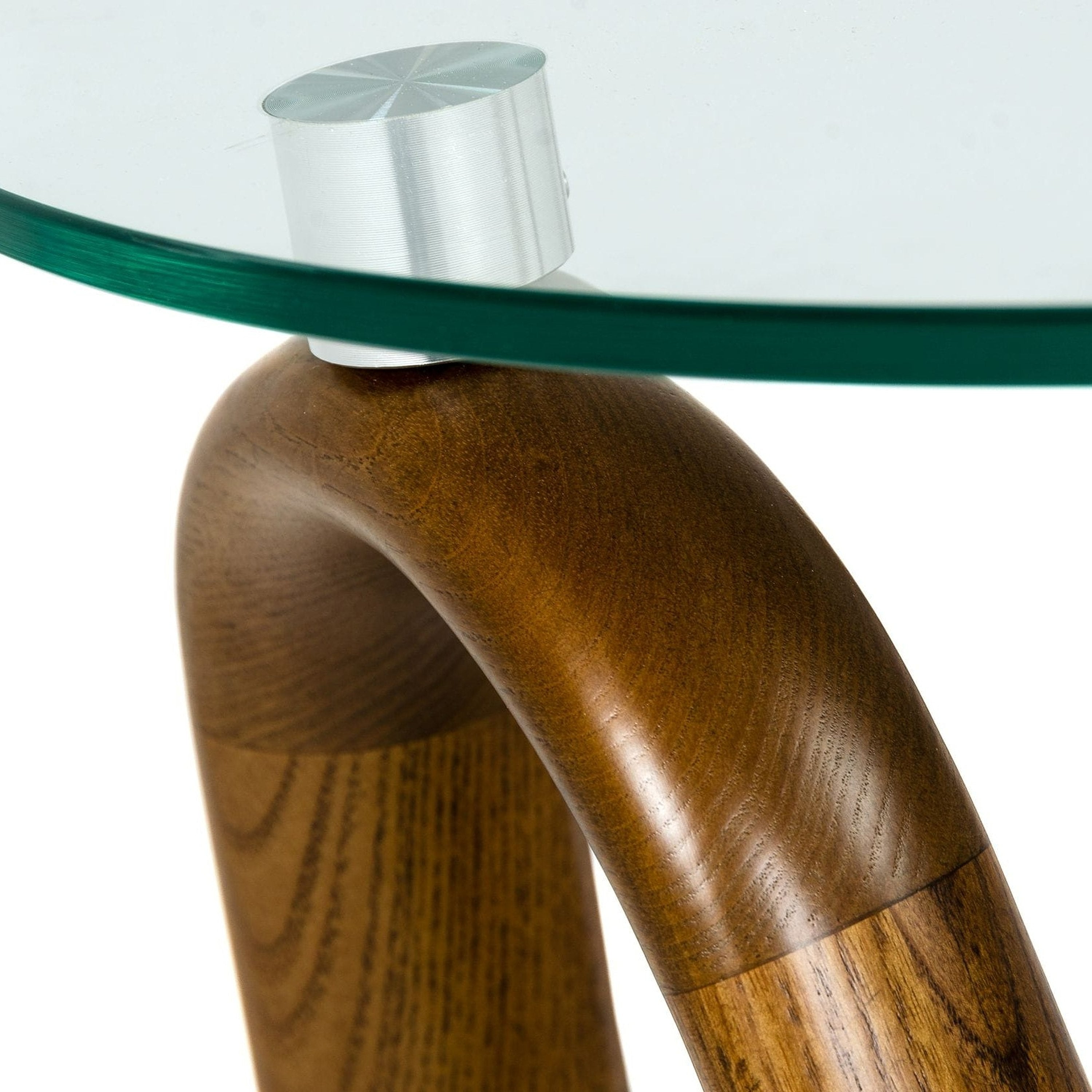 Lassen - Modern Glass & Walnut End Table - image 5