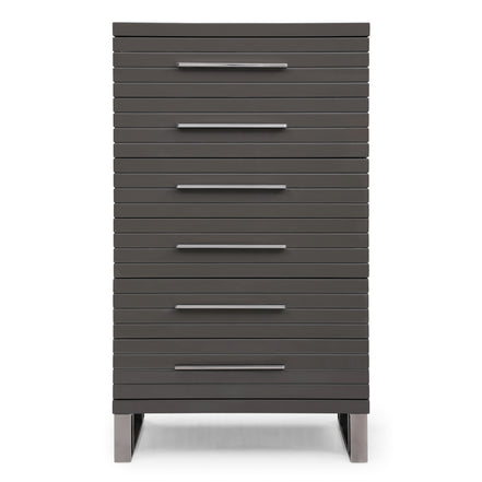 Splendor - Grey High Gloss Slatted Chest - image 2
