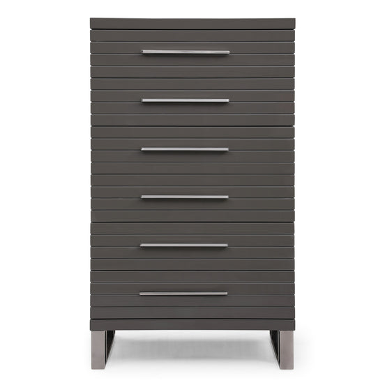 Splendor - Grey High Gloss Slatted Chest - image 2