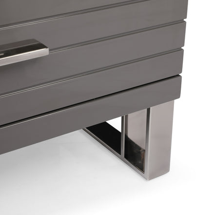 Splendor - Grey High Gloss Slatted Chest - image 4