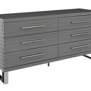 Splendor - Grey High Gloss Slatted Dresser - image 3