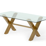 Dandy - Modern Golden & Glass Dining Table - image 5