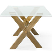Dandy - Modern Golden & Glass Dining Table - image 4
