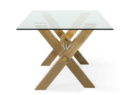 Dandy - Modern Golden & Glass Dining Table - image 4