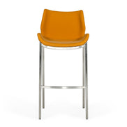 Dave - Modern Orange Leatherette Bar Stool (Set of 2) - image 2