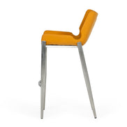 Dave - Modern Orange Leatherette Bar Stool (Set of 2) - image 3
