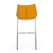 Dave - Modern Orange Leatherette Bar Stool (Set of 2) - image 4