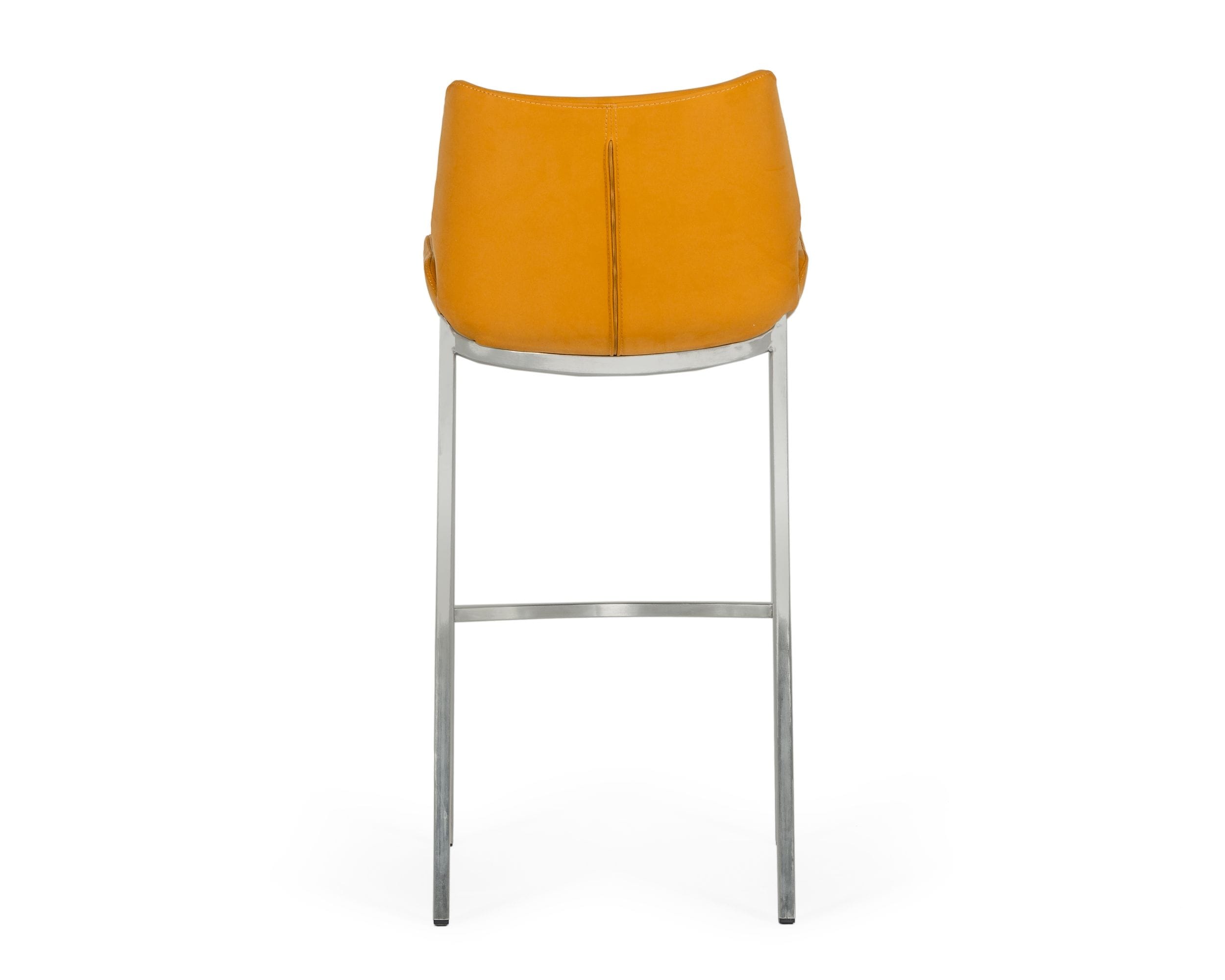 Dave - Modern Orange Leatherette Bar Stool (Set of 2) - image 4