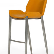 Dave - Modern Orange Leatherette Bar Stool (Set of 2)