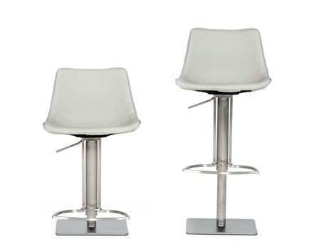 Manning - Modern Light Grey Adjustable Bar Stool - image 4