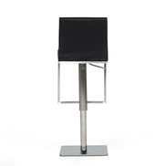 Folsum - Modern Black & Brushed Stainless Steel Adjustable Bar Stool - image 3