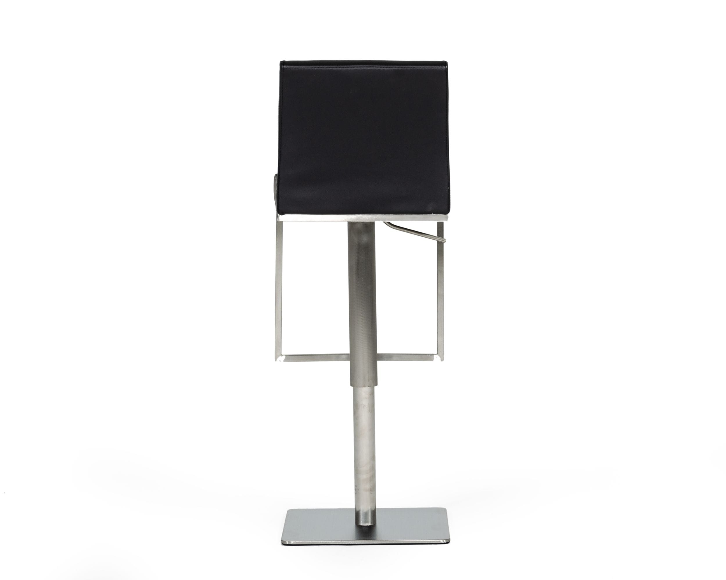Folsum - Modern Black & Brushed Stainless Steel Adjustable Bar Stool - image 3