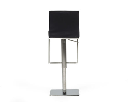 Folsum - Modern Black & Brushed Stainless Steel Adjustable Bar Stool - image 3