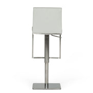 Folsum - Modern Light Grey & Brushed Stainless Steel Adjustable Bar Stool - image 3