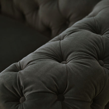 Sheila - Modern Dark Grey Fabric Loveseat - image 2
