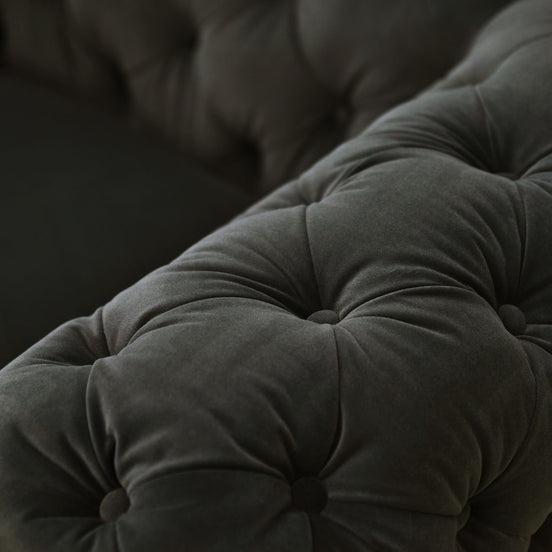 Sheila - Modern Dark Grey Fabric Loveseat - image 2