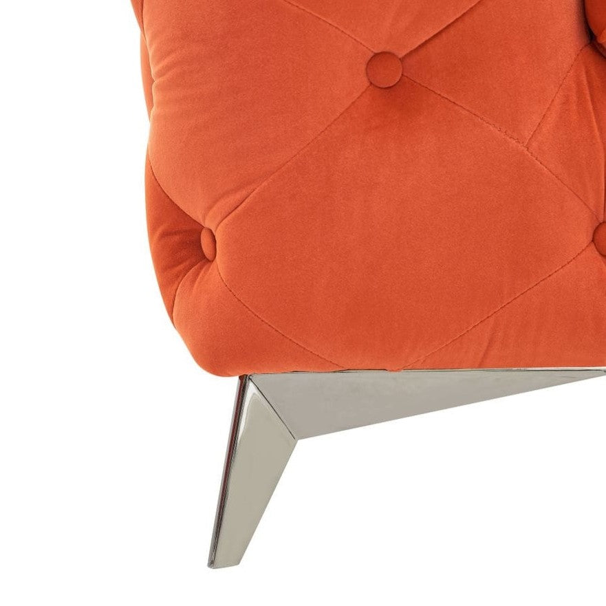 Delilah - Modern Orange Fabric Loveseat - image 3