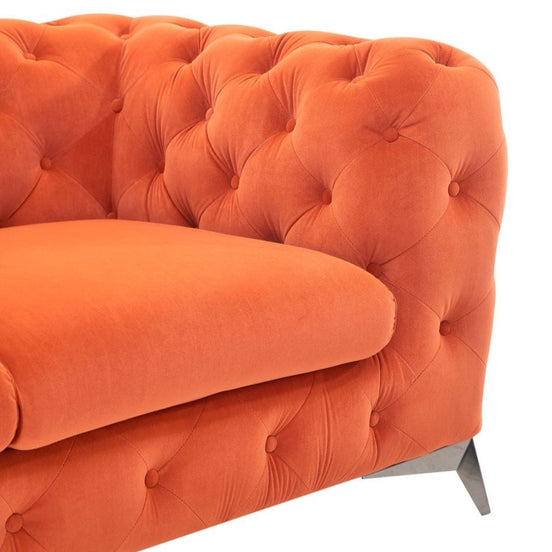 Delilah - Modern Orange Fabric Loveseat - image 2