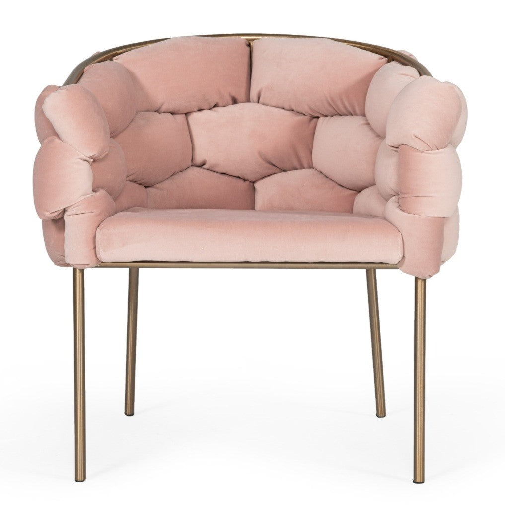 Debra - Modern Pink Fabric Dining Chair - image 2