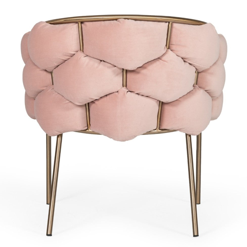 Debra - Modern Pink Fabric Dining Chair - image 4