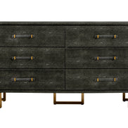 Howard - Modern Shagreen Grey Leatherette & Gold Dresser - image 2