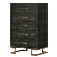Howard - Modern Shagreen Grey Leatherette & Gold Chest - image 3