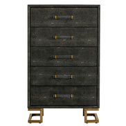 Howard - Modern Shagreen Grey Leatherette & Gold Chest - image 2