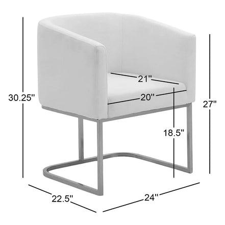 Yukon - Modern Medium Grey Fabric & Antique Brass Dining Chair
