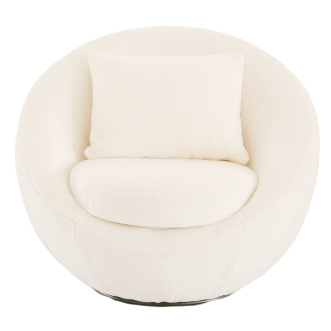 Gypsum - Modern White Swivel Accent Chair