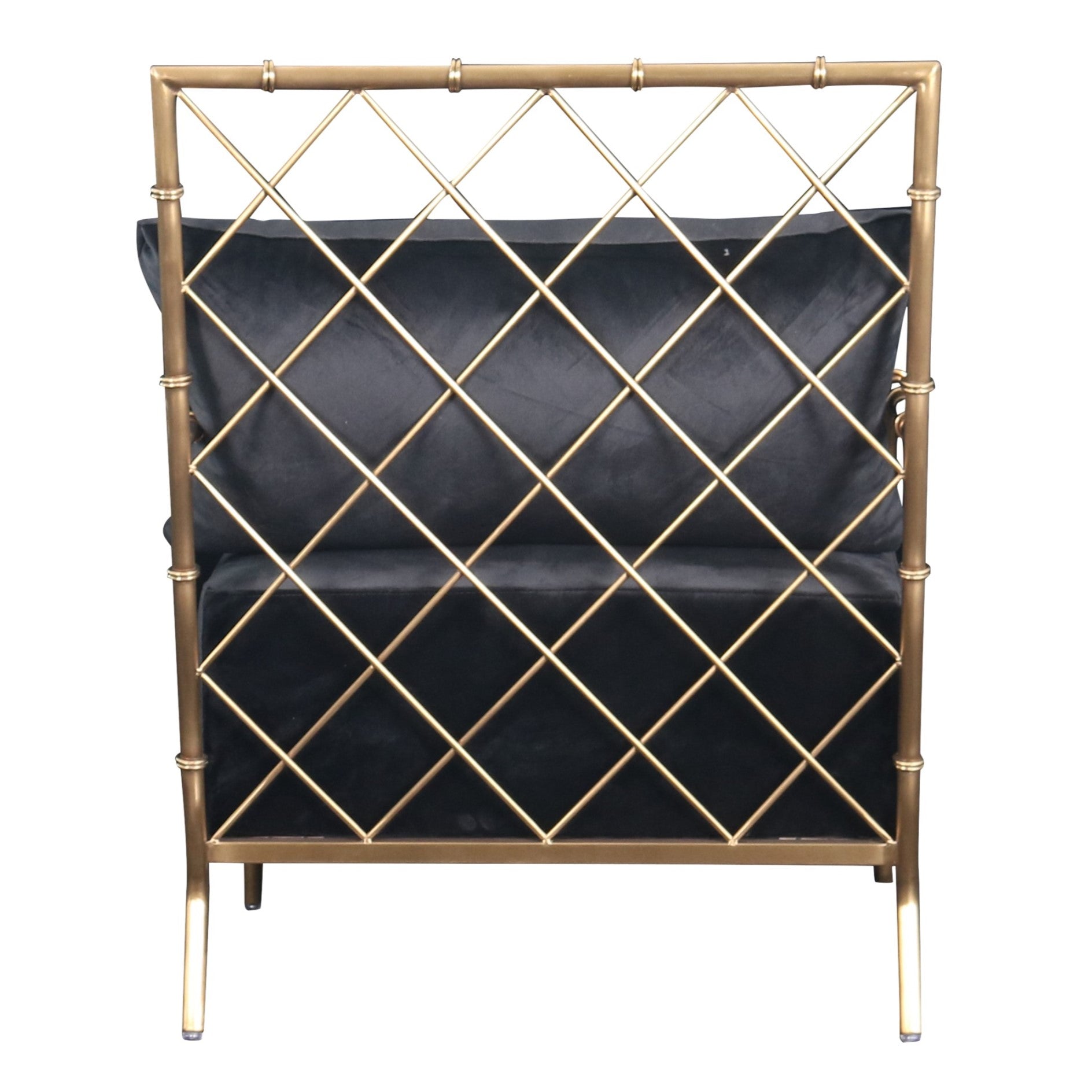 Ignacio - Glam Black Velvet & Gold Accent Chair - image 3