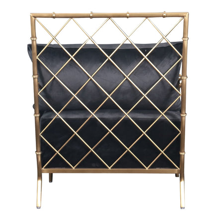 Ignacio - Glam Black Velvet & Gold Accent Chair - image 3
