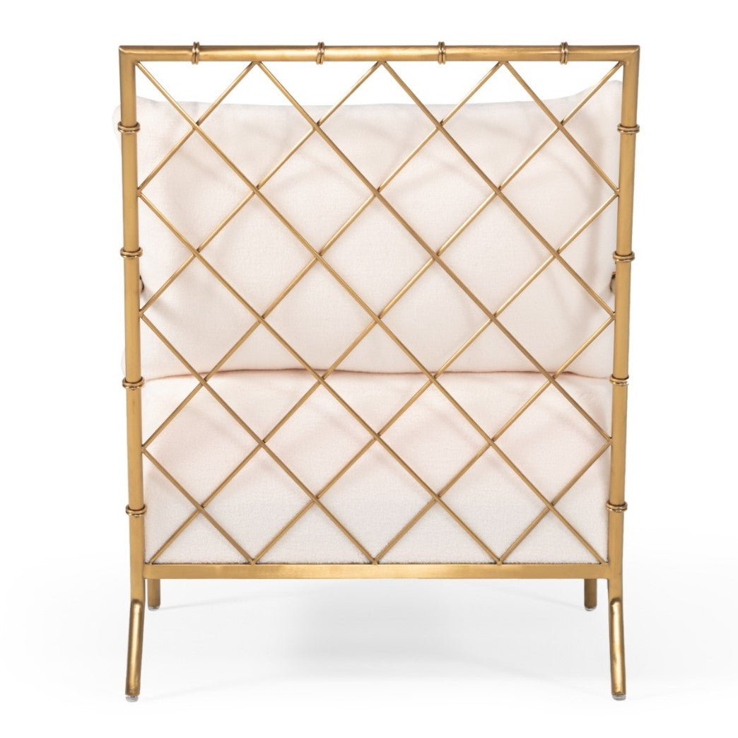 Ignacio - Glam White Velvet & Gold Accent Chair - image 3