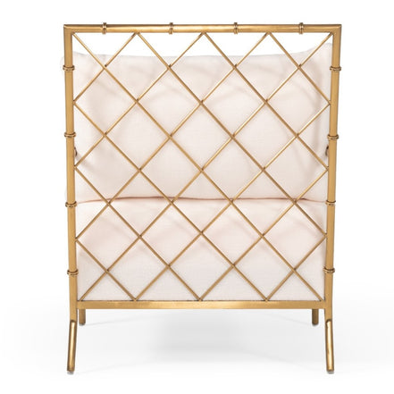 Ignacio - Glam White Velvet & Gold Accent Chair - image 3