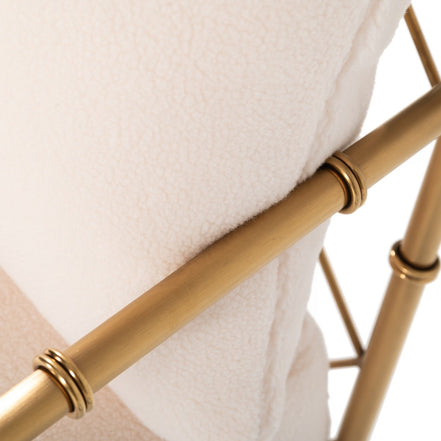 Ignacio - Glam White Velvet & Gold Accent Chair - image 4