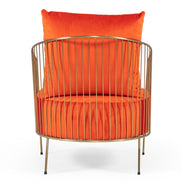 Loveland - Glam Orange Velvet Accent Chair - image 3