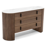 Chelton - Contemporary White Ceramic & Walnut Dresser - image 4