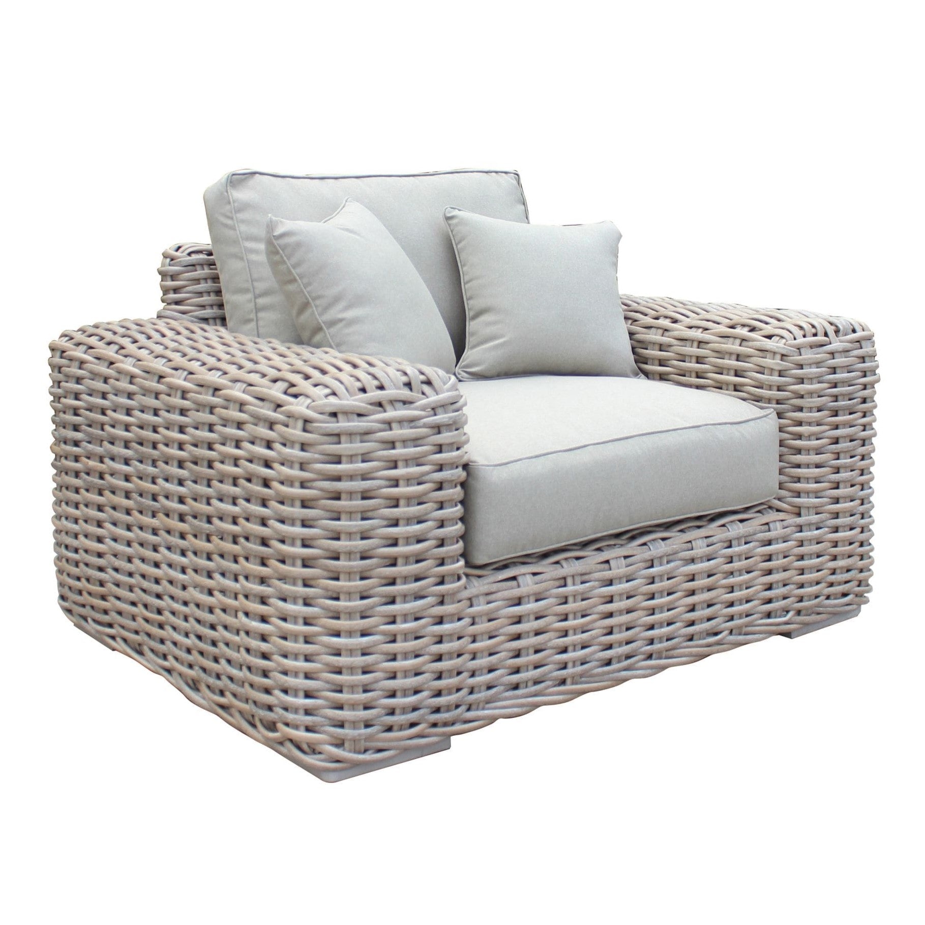 Portugal - Outdoor Beige Wicker Chair - image 2