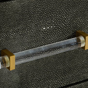 Howard - Modern Shagreen Grey Leatherette & Gold Dresser