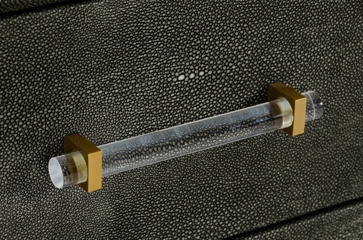 Howard - Modern Shagreen Grey Leatherette & Gold Dresser