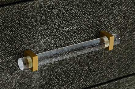 Howard - Modern Shagreen Grey Leatherette & Gold Dresser