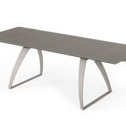 Pittson - Modern Extendable Grey Glass Dining Table - image 4