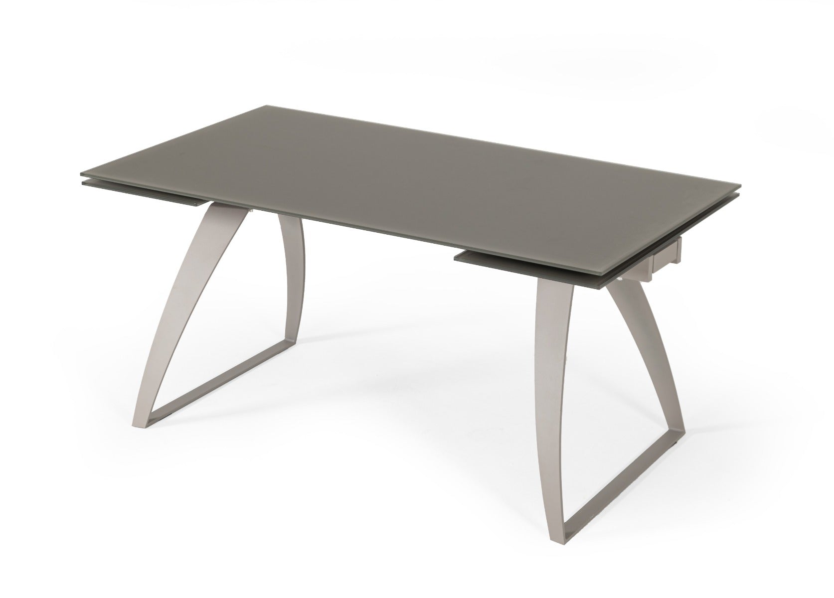 Pittson - Modern Extendable Grey Glass Dining Table - image 3