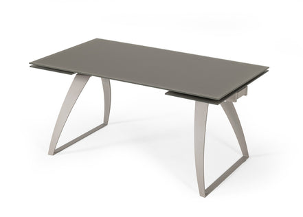 Pittson - Modern Extendable Grey Glass Dining Table - image 3