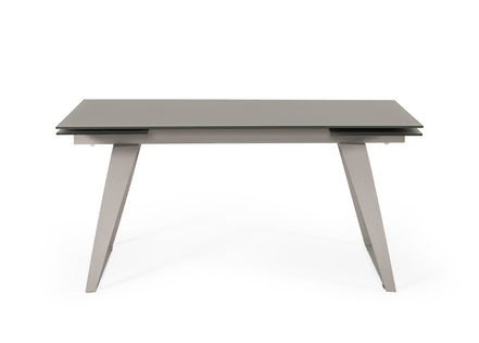 Pittson - Modern Extendable Grey Glass Dining Table - image 2