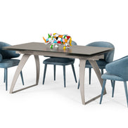 Pittson - Modern Extendable Grey Glass Dining Table