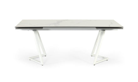 Farrell - Modern White Ceramic Extendable Dining Table - image 5