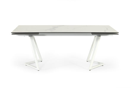 Farrell - Modern White Ceramic Extendable Dining Table - image 4